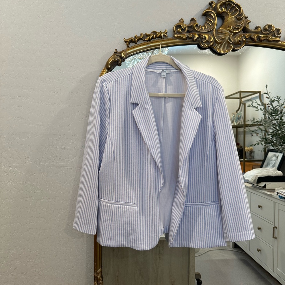 Croft & Barrow Blue and White Striped Blazer